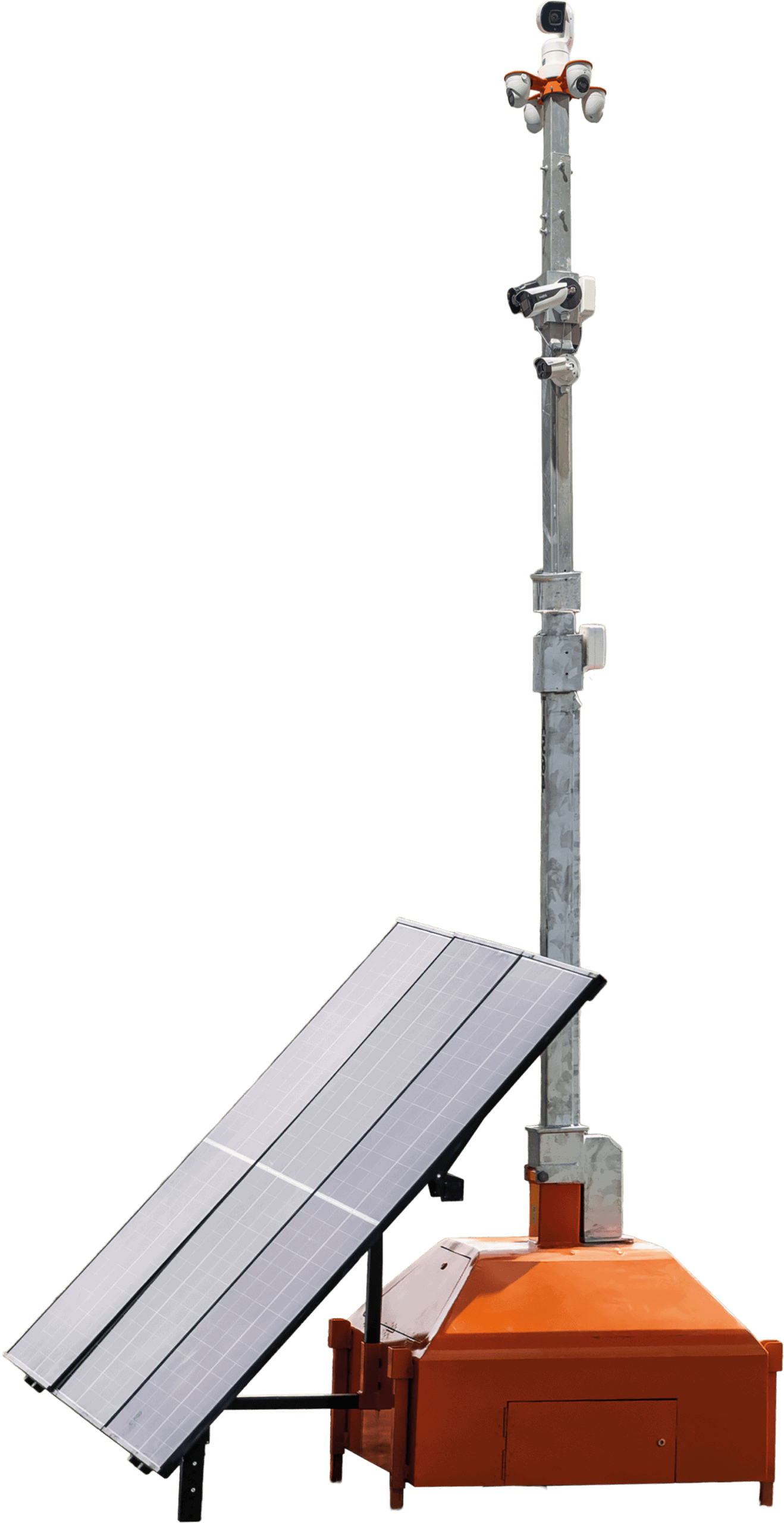 RAAC survey equipment with solar panel for structural safety assessment.